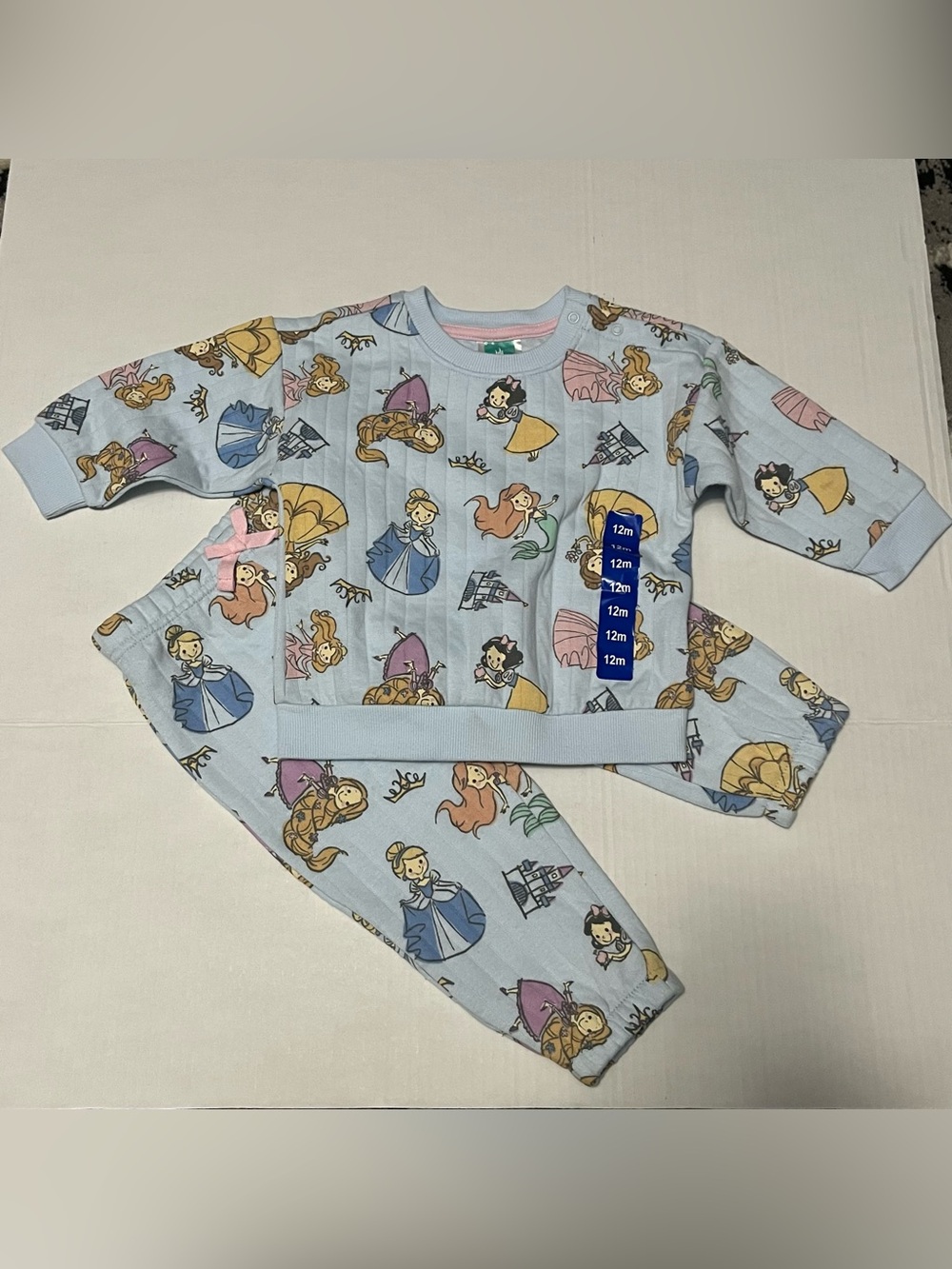 Disney Light Blue Princess Print Pajama Set